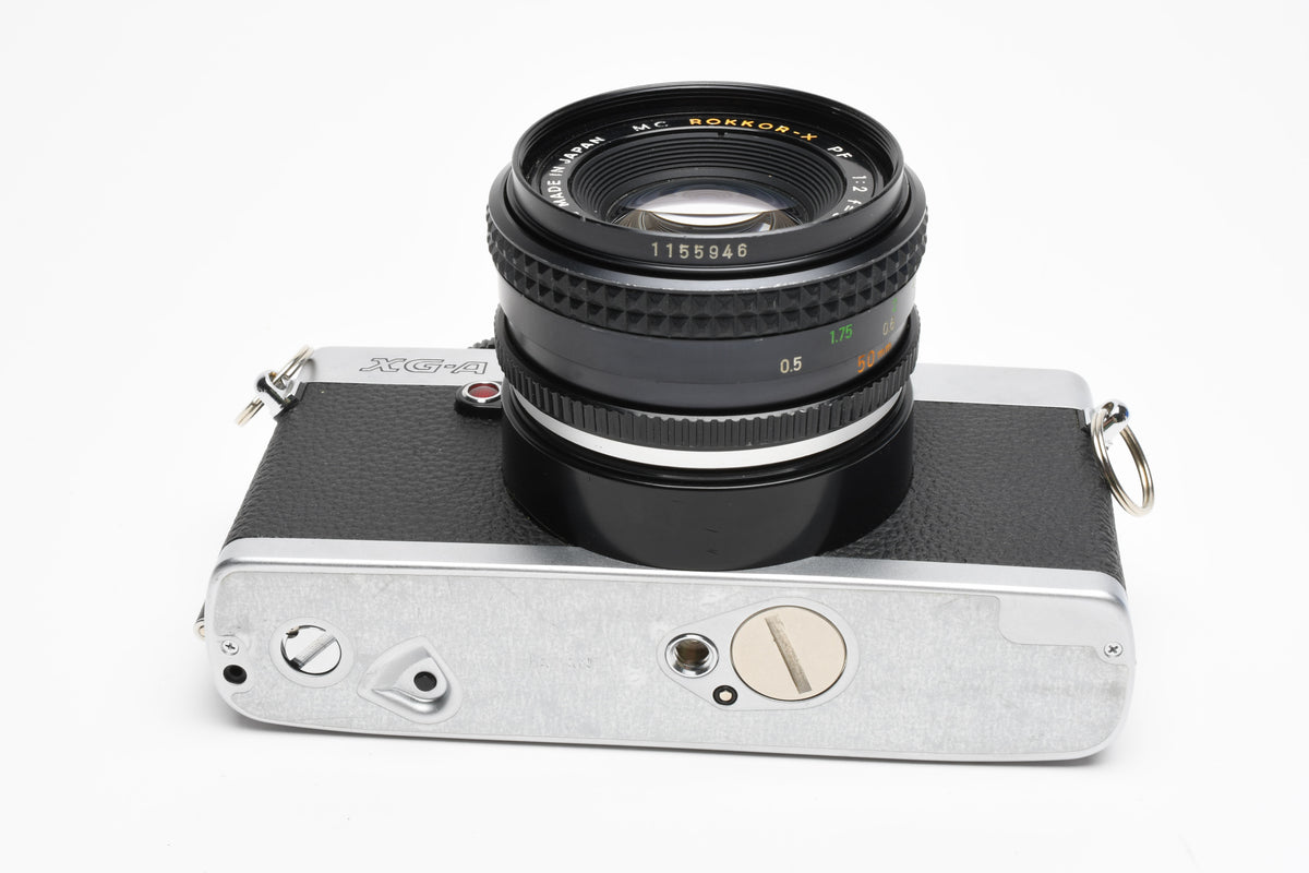 Minolta XG-A 35mm SLR w/50mm f2 lens, strap, new seals, cap, Great!
