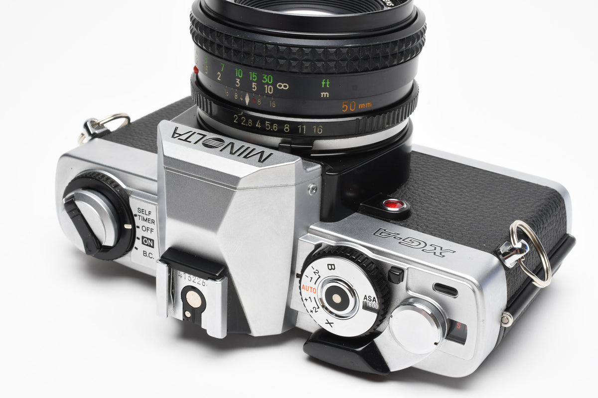 Minolta XG-A 35mm SLR w/50mm f2 lens, strap, new seals, cap, Great!