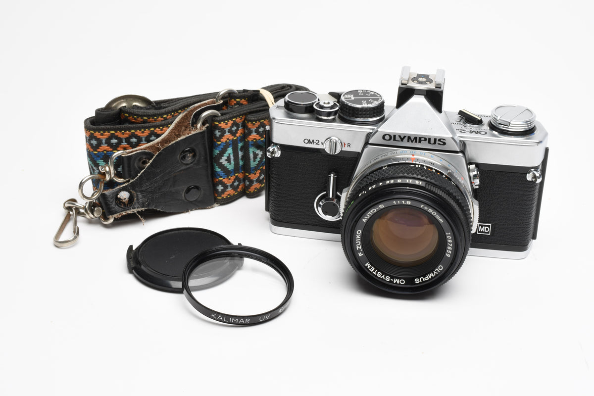 Olympus OM-2N 35mm SLR w/50mm f/1.8 Lens, New Seals! Shoe, nice!