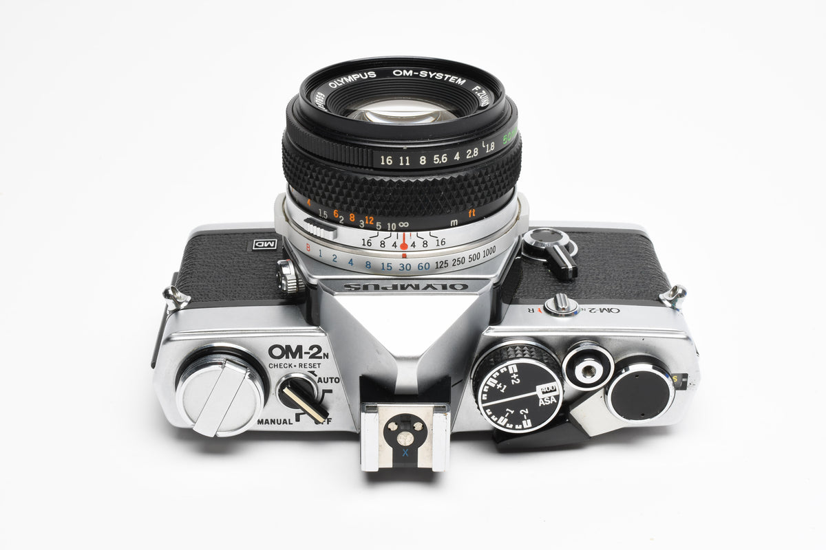 Olympus OM-2N 35mm SLR w/50mm f/1.8 Lens, New Seals! Shoe, nice!