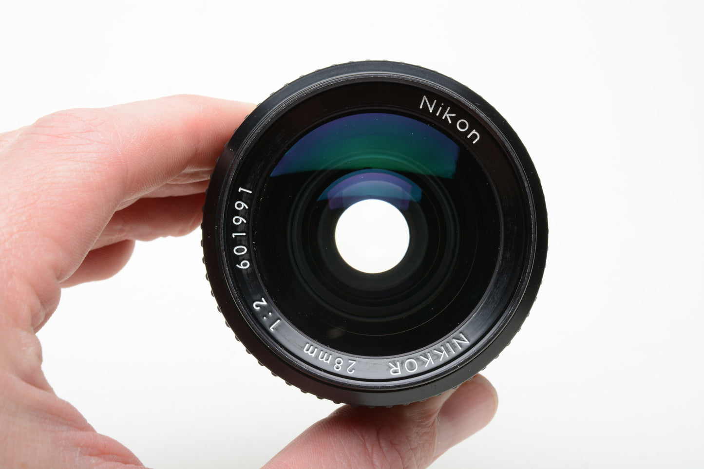 Nikon Nikkor MF 28mm f2 AIS wide angle lens, caps, very clean & sharp!