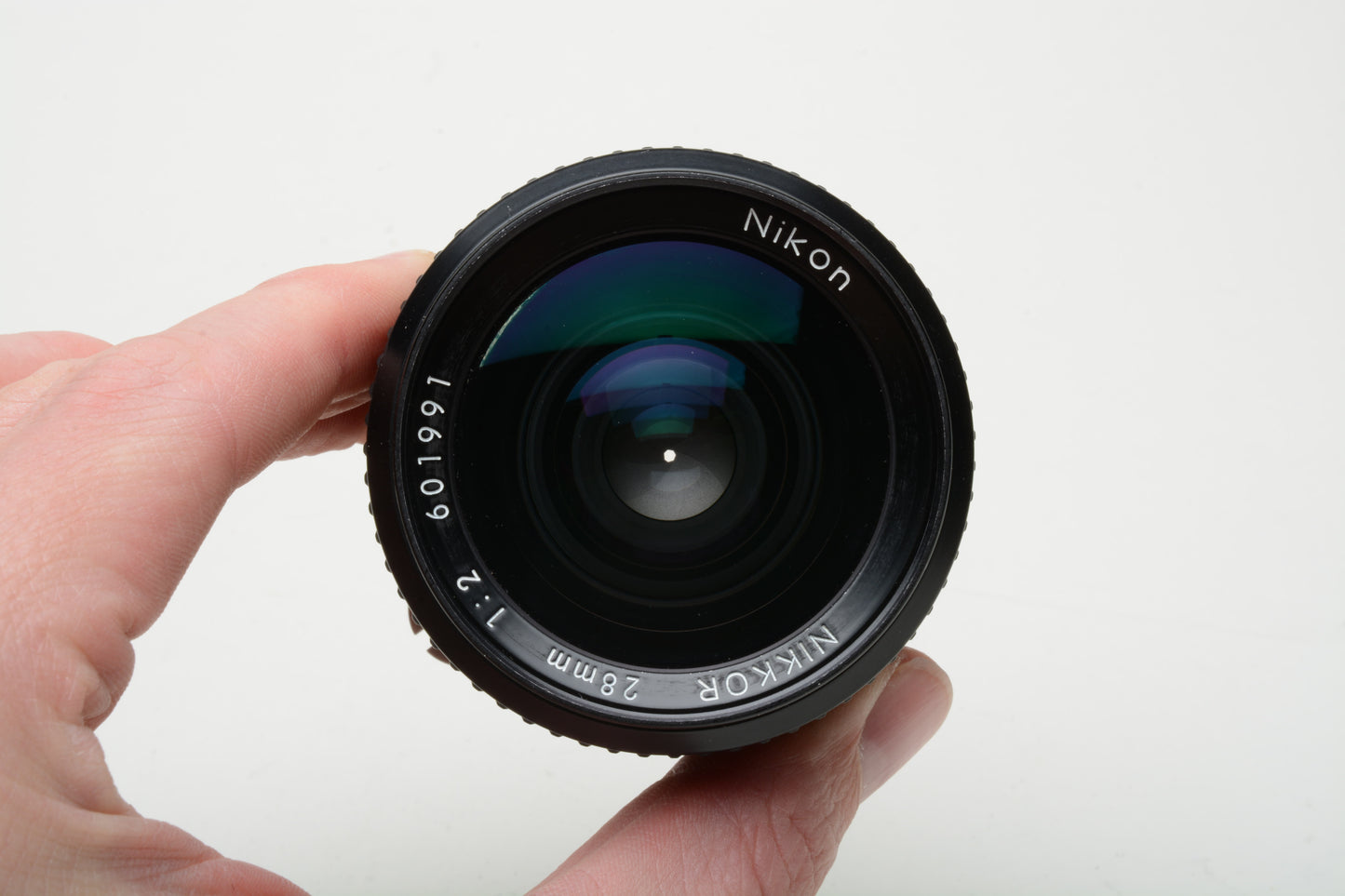 Nikon Nikkor MF 28mm f2 AIS wide angle lens, caps, very clean & sharp!