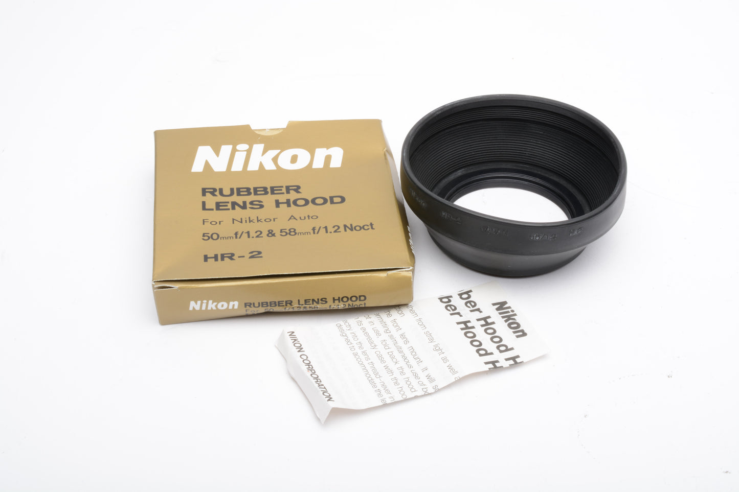 Nikon HR-2 rubber lens hood for 50mm f1.2 or 58mm f1.2 Noct in box