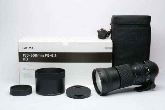 Sigma AF 150-600mm f5-6.3 DG Contemporary lens for Nikon, Boxed, USA, Mint-