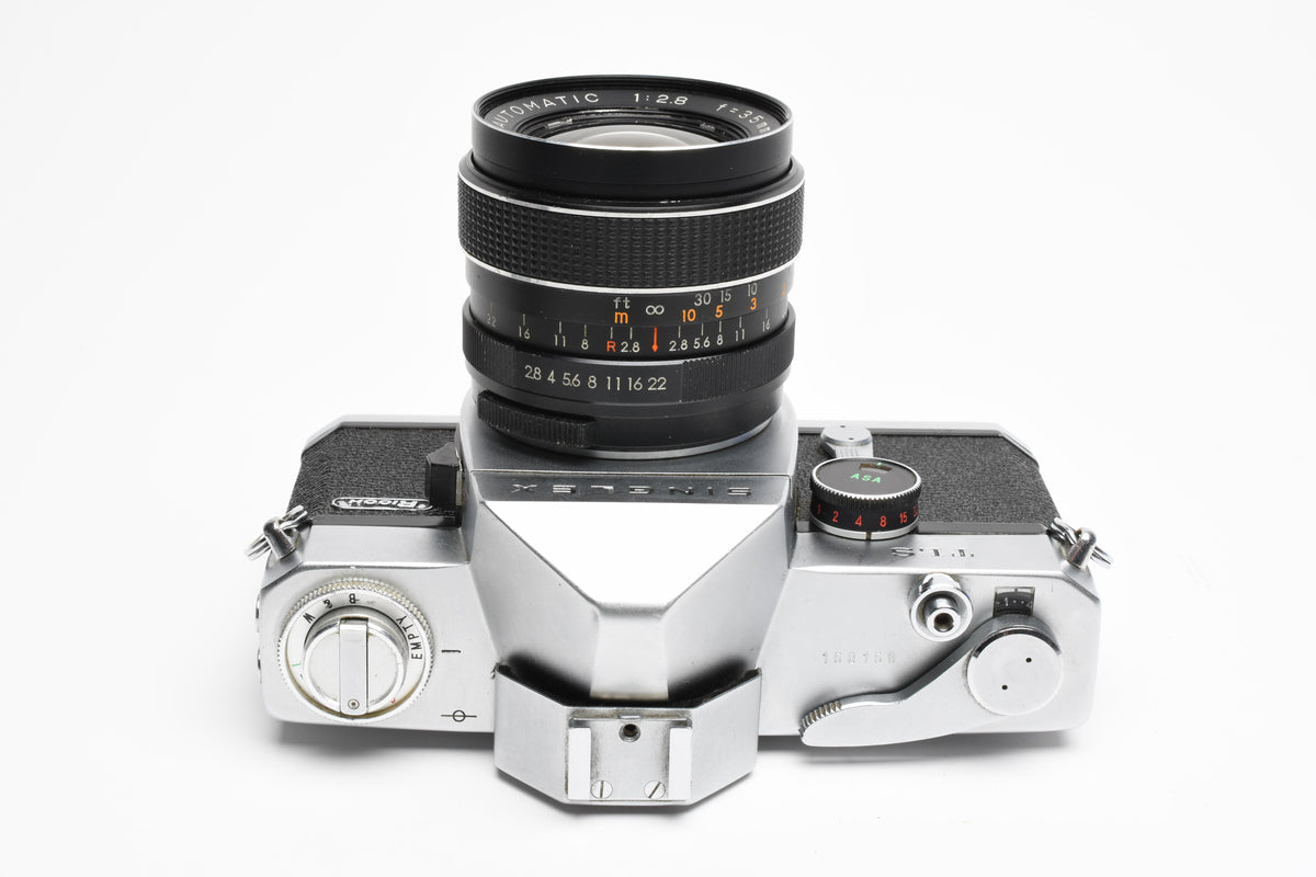 Ricoh Singlex TLS 35mm SLR w/Rexagon 35mm f2.8 lens, strap, new seals