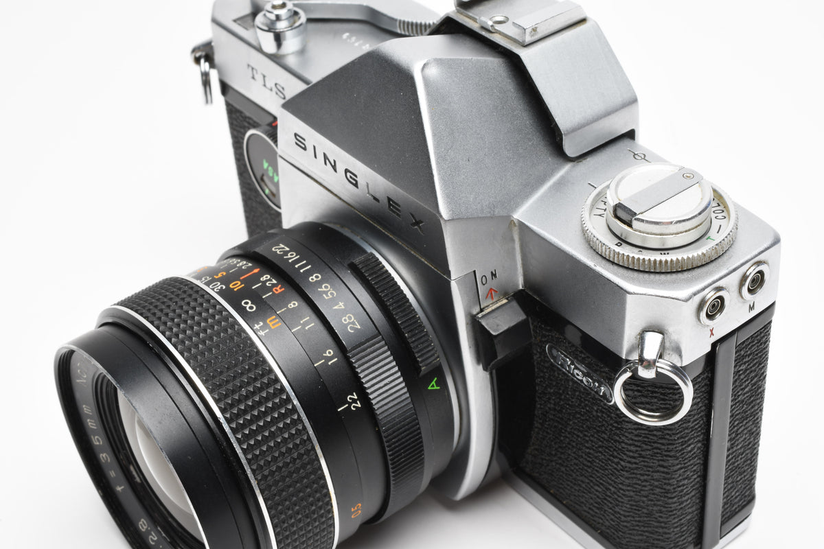 Ricoh Singlex TLS 35mm SLR w/Rexagon 35mm f2.8 lens, strap, new seals
