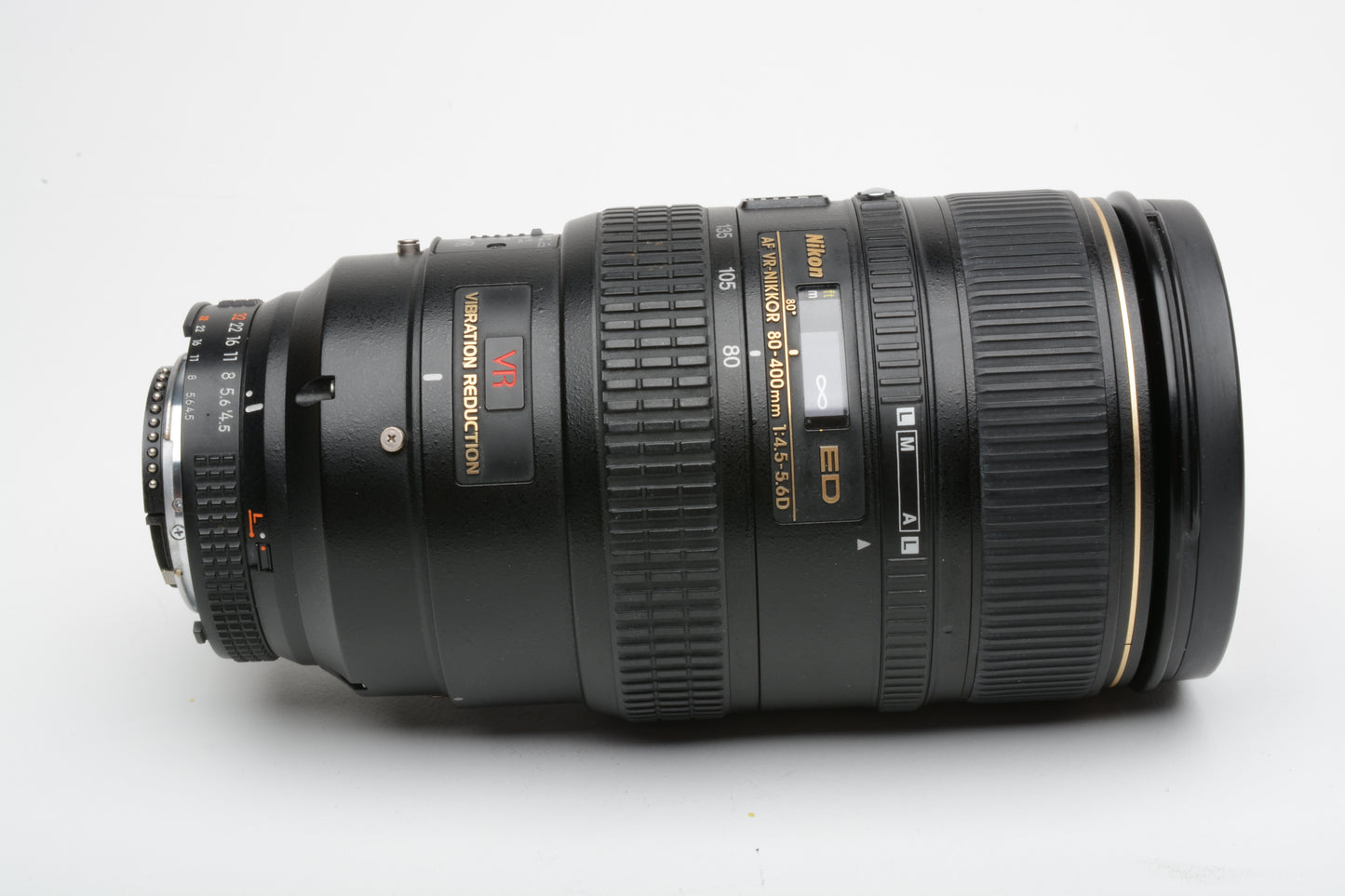 Nikon Nikkor AF ED 80-400mm f4.5-5.6D ED VR w/Hood, Caps, UV