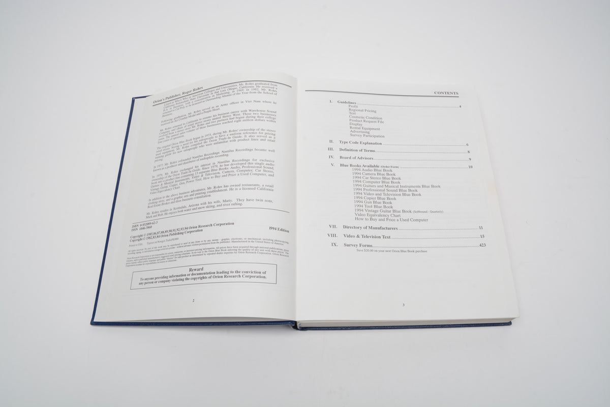 Orion Blue Book - Set of 4 - 1994, 1995, 1999, 2005 - Video/Television/Camera
