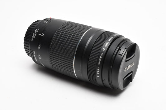 Canon EF 75-300mm f4-5.6 III Telephoto zoom +Caps