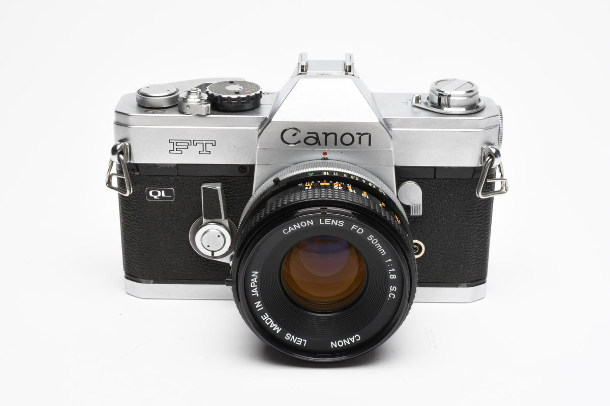 Canon FT QL 35mm SLR w/FL 50mm f1.8 lens, New seals, Case, Tested, Great!