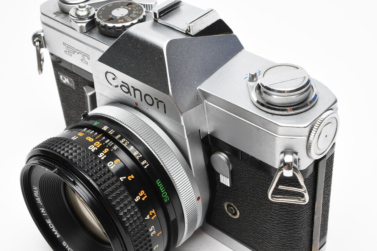 Canon FT QL 35mm SLR w/FL 50mm f1.8 lens, New seals, Case, Tested, Great!