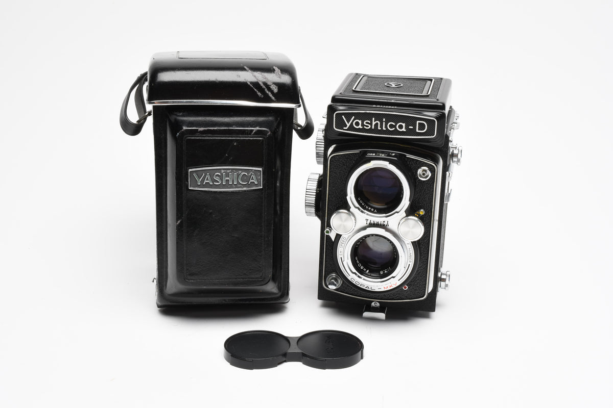 Yashica D TLR 120 Camera w/80mm f3.5, Great, CLA'd w/New Seals + Case