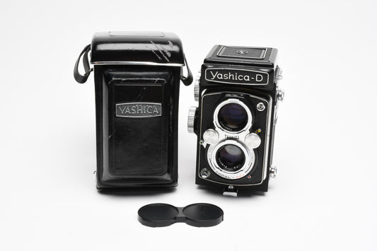 Yashica D TLR 120 Camera w/80mm f3.5, Great, CLA'd w/New Seals + Case