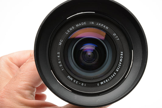 Promaster Spectrum 7 AF 19-35mm f3.5-4.5 MC Wide Nikon AF Mount +Hood