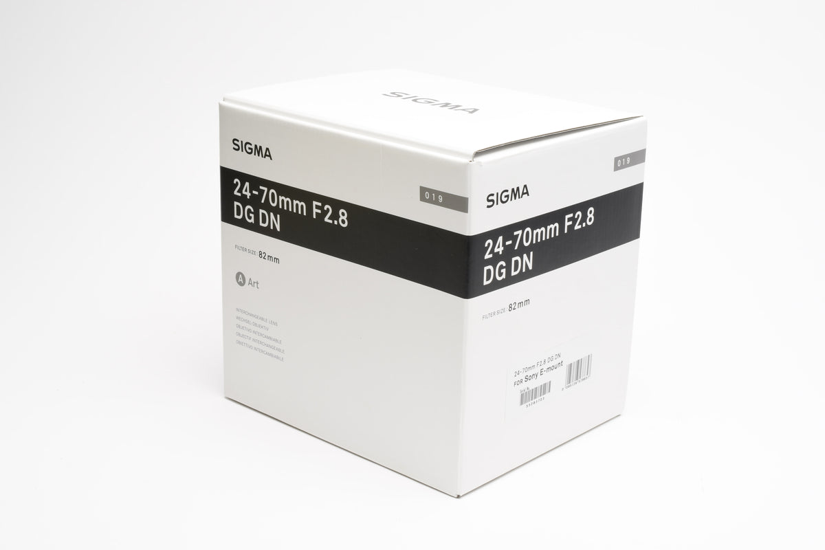 Sigma AF 24-70mm f2.8 DG DN Art Lens Sony E Mount, Caps, Hood, Case, Box, USA