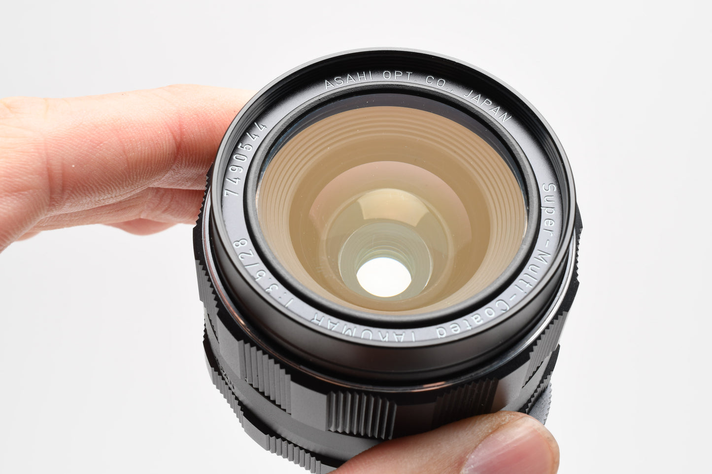 Pentax Super MC Takumar 28mm f3.5 M42 mount lens, caps, case, hood, Mint-