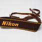 Nikon quality 2" tapered wide camera strap (burgundy/gold), nice & clean
