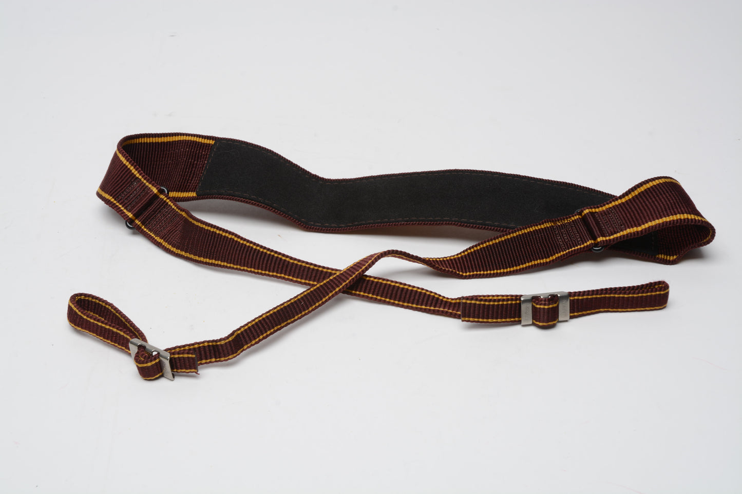 Nikon quality 2" tapered wide camera strap (burgundy/gold), nice & clean