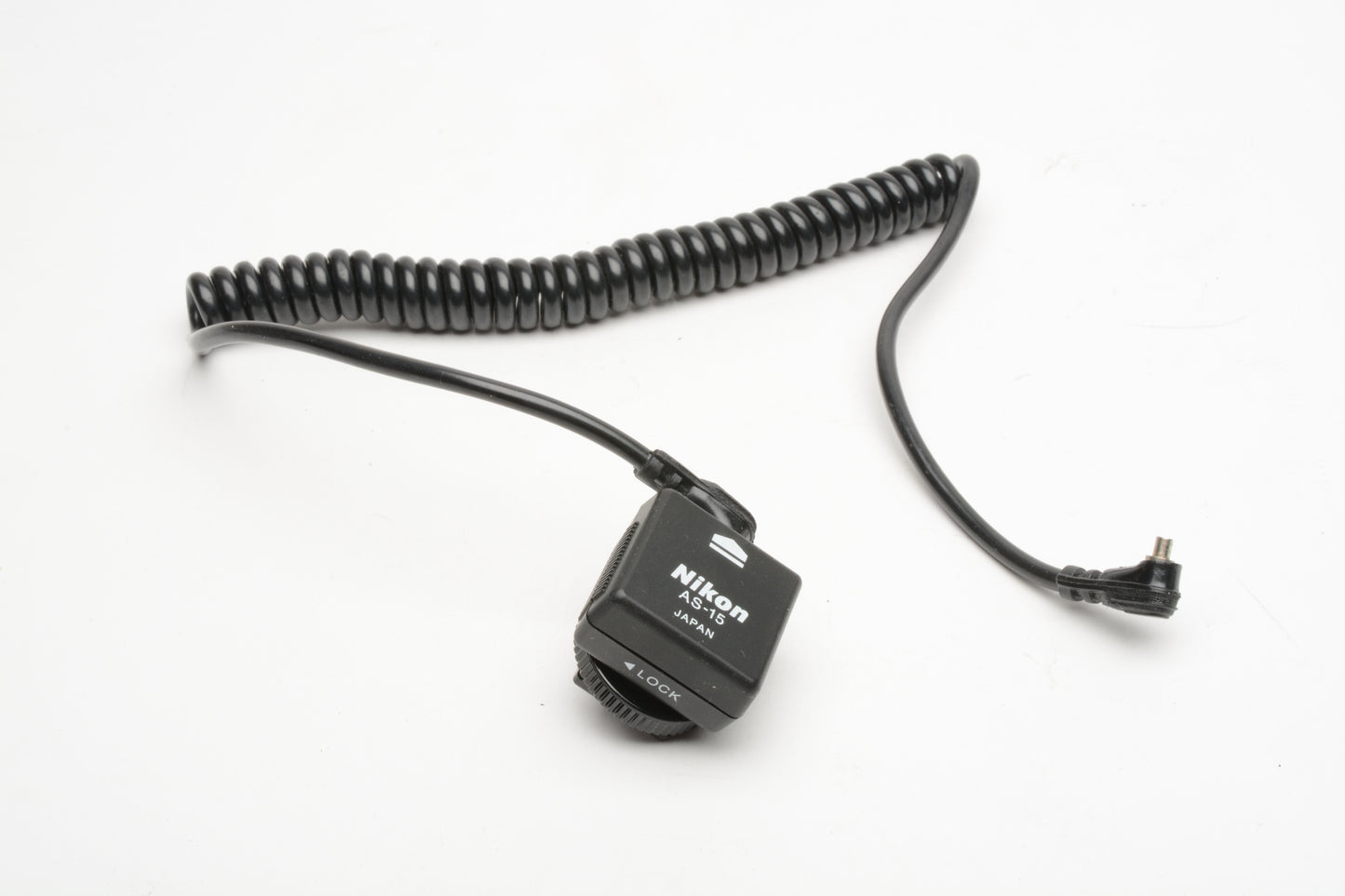 Nikon AS-15 Sync Terminal Adapter Hot Shoe to PC + Coiled Sync cord