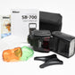 Nikon SB-700 Speedlight flash, filters, case, manual, stand, diffuser, Mint-