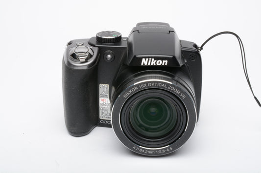 Nikon Coolpix P80 10.1MP digital Point&Shoot camera, batt. charger, case, Great!