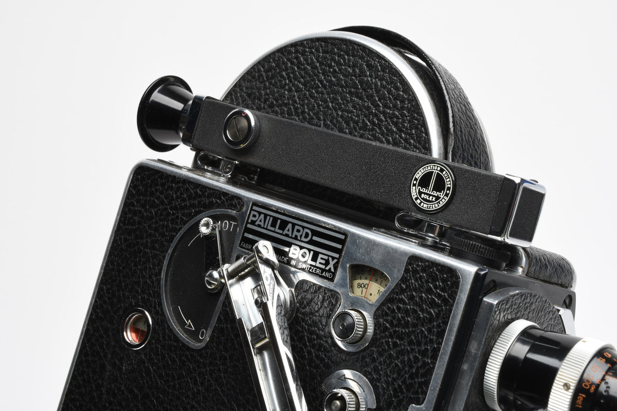 Bolex H16 camera w/3X Kern lenses, filters, Grip, Tested, Great!