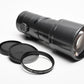 Sigma AF 400mm f5.6 Telephoto lens, UV, Caps, Minolta Maxxum Sony A Mount