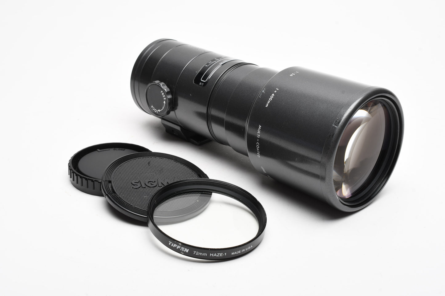 Sigma AF 400mm f5.6 Telephoto lens, UV, Caps, Minolta Maxxum Sony A Mount