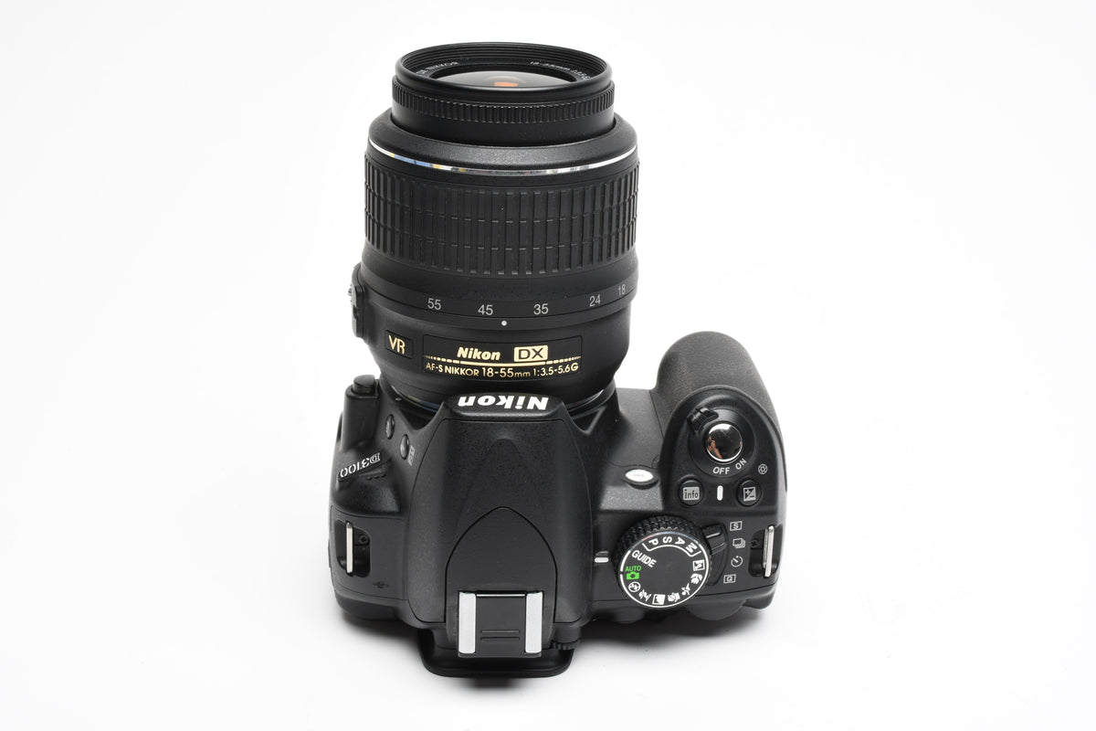 Nikon D3100 DSLR w/Nikkor AFS 18-55mm f3.5-5.6G VR, batt+charger 1834 Acts