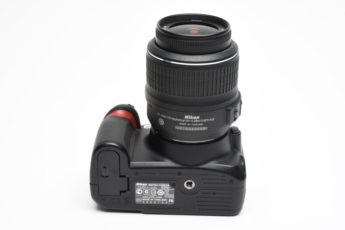 Nikon D3100 DSLR w/Nikkor AFS 18-55mm f3.5-5.6G VR, batt+charger 1834 Acts