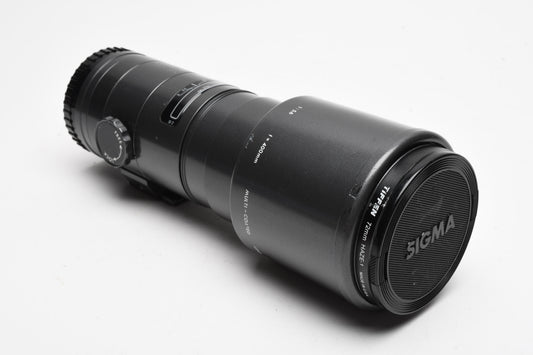 Sigma AF 400mm f5.6 Telephoto lens, UV, Caps, Minolta Maxxum Sony A Mount