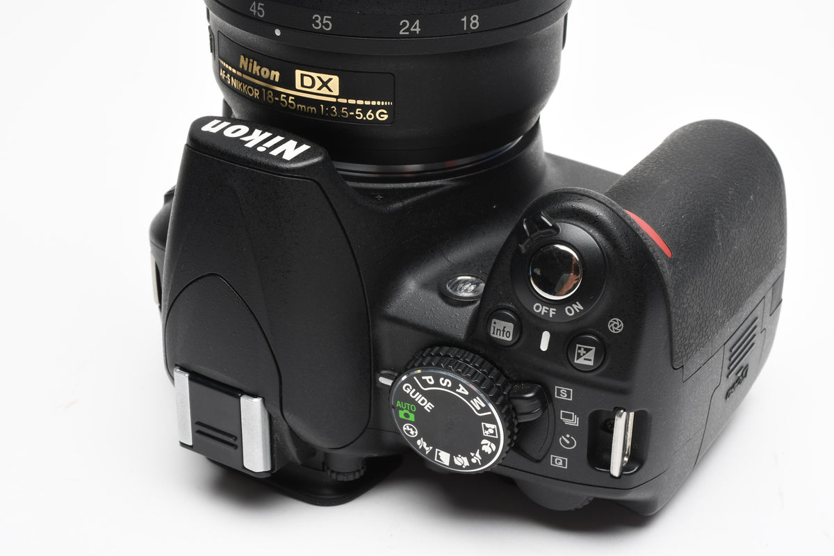 Nikon D3100 DSLR w/Nikkor AFS 18-55mm f3.5-5.6G VR, batt+charger 1834 Acts