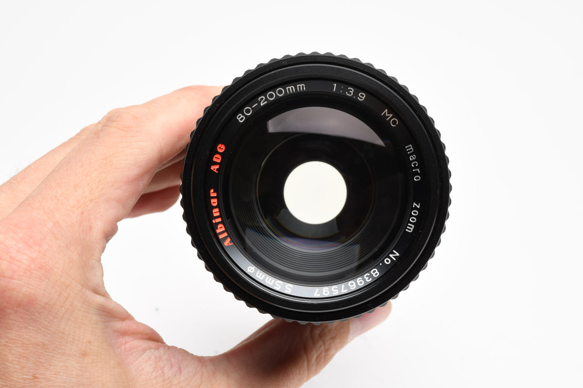 Albinar ADG  80-200mm f3.9 telephoto zoom lens Minolta MD + Caps