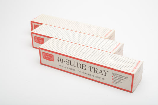 3X Sears 40 straight tray in boxed covers