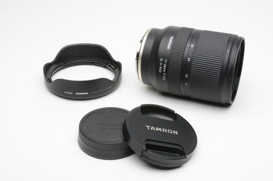 Tamron AF 17-28mm F2.8 DI III RXD lens For Sony E-Mount, caps + hood