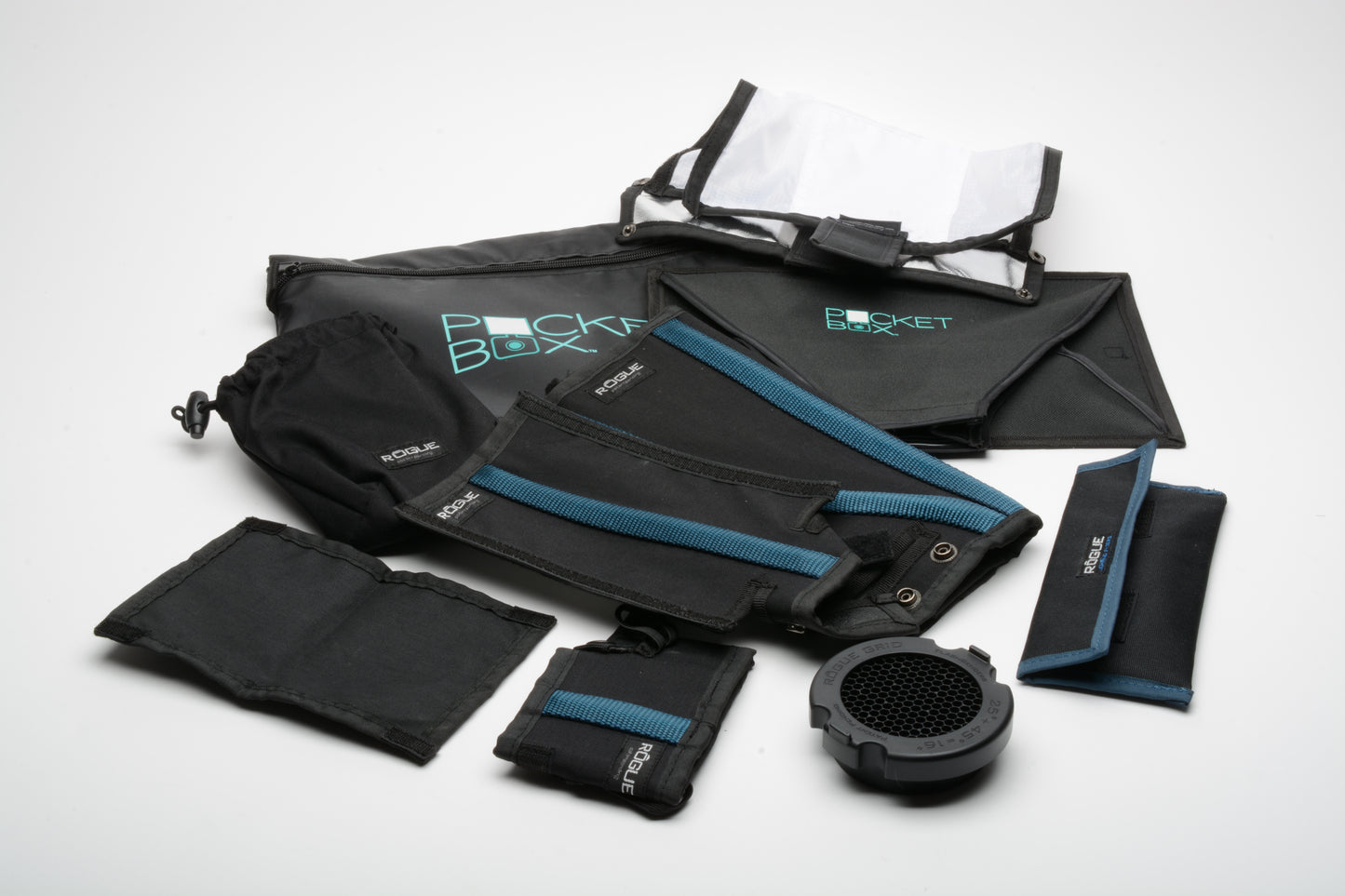 Westcott Rogue Pocket Box Soft box kit w/diffusers, Grid, Filters, Clean!