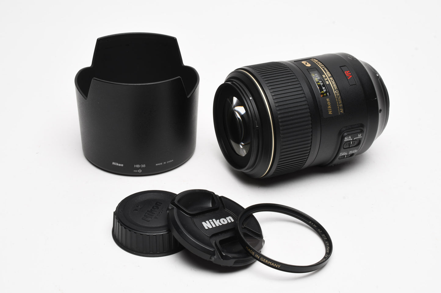 Nikon AF-S VR Micro-Nikkor 105mm f2.8G IF-ED #2160 USA, B+W UV, Hood