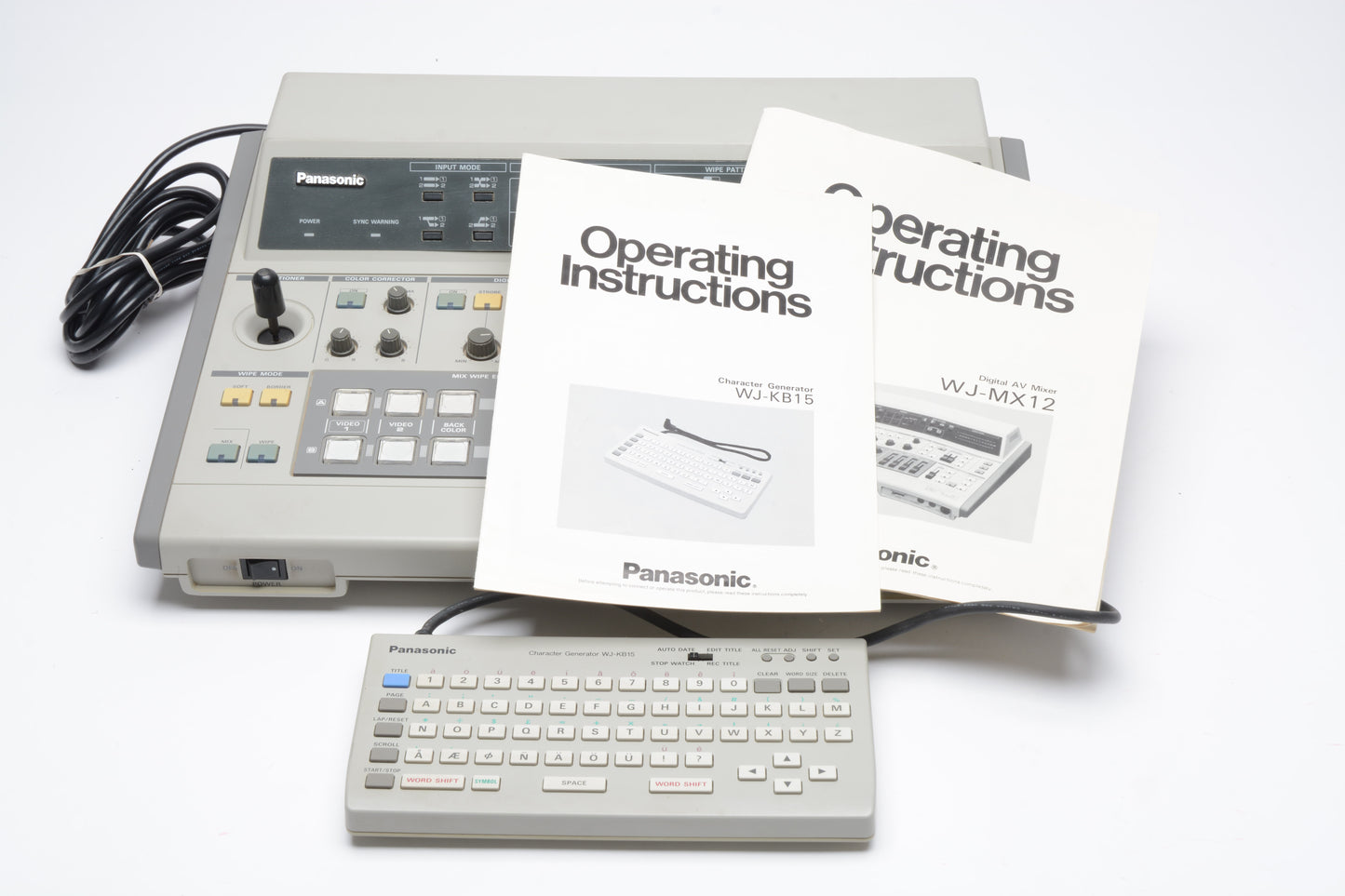 Panasonic WJ-MX12 AV Mixer w/WJ-KB15 Character generator, Tested, Great!