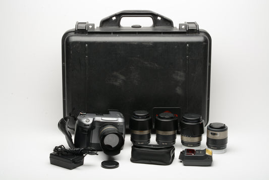Minolta Dimage RD3000 digital complete bundle w/5 lenses, flash, case, AC, tested
