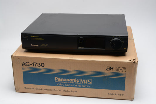 Panasonic AG-1730 VHS VCR (Industrial grade), remote+cables, Boxed
