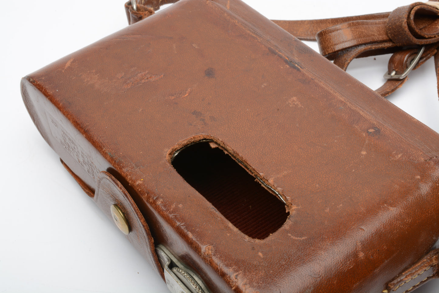 Kodak Six-20 deluxe brown leather field case w/strap good condition