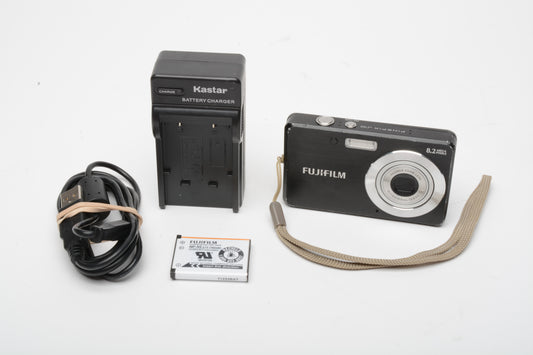 Fujifilm Finepix J10 8.2MP Digital Point&Shoot camera, batt+charger+USB, tested, nice