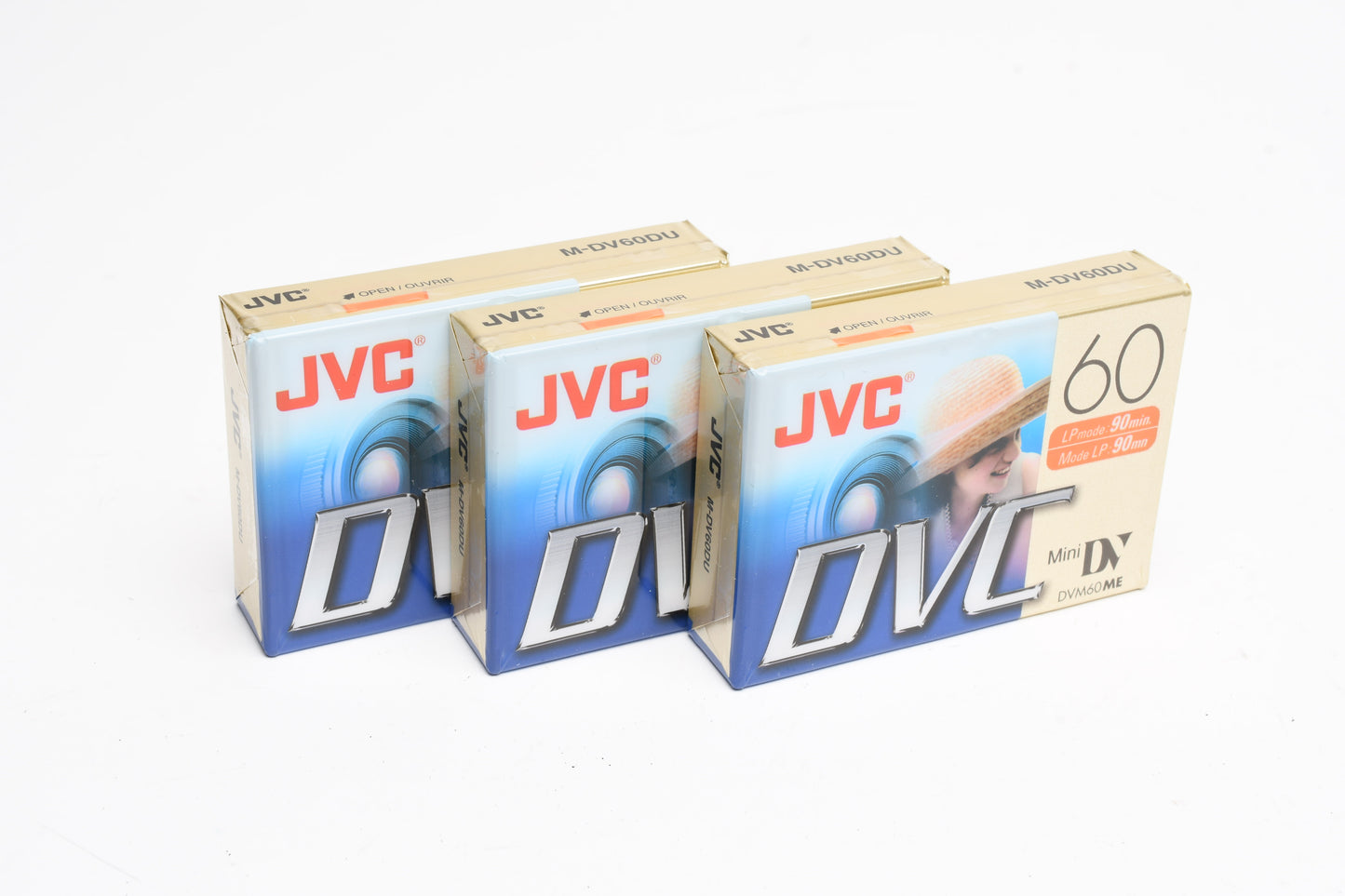 Set of 3 JVC Mini DV 60 minute cassette M-DV60ME