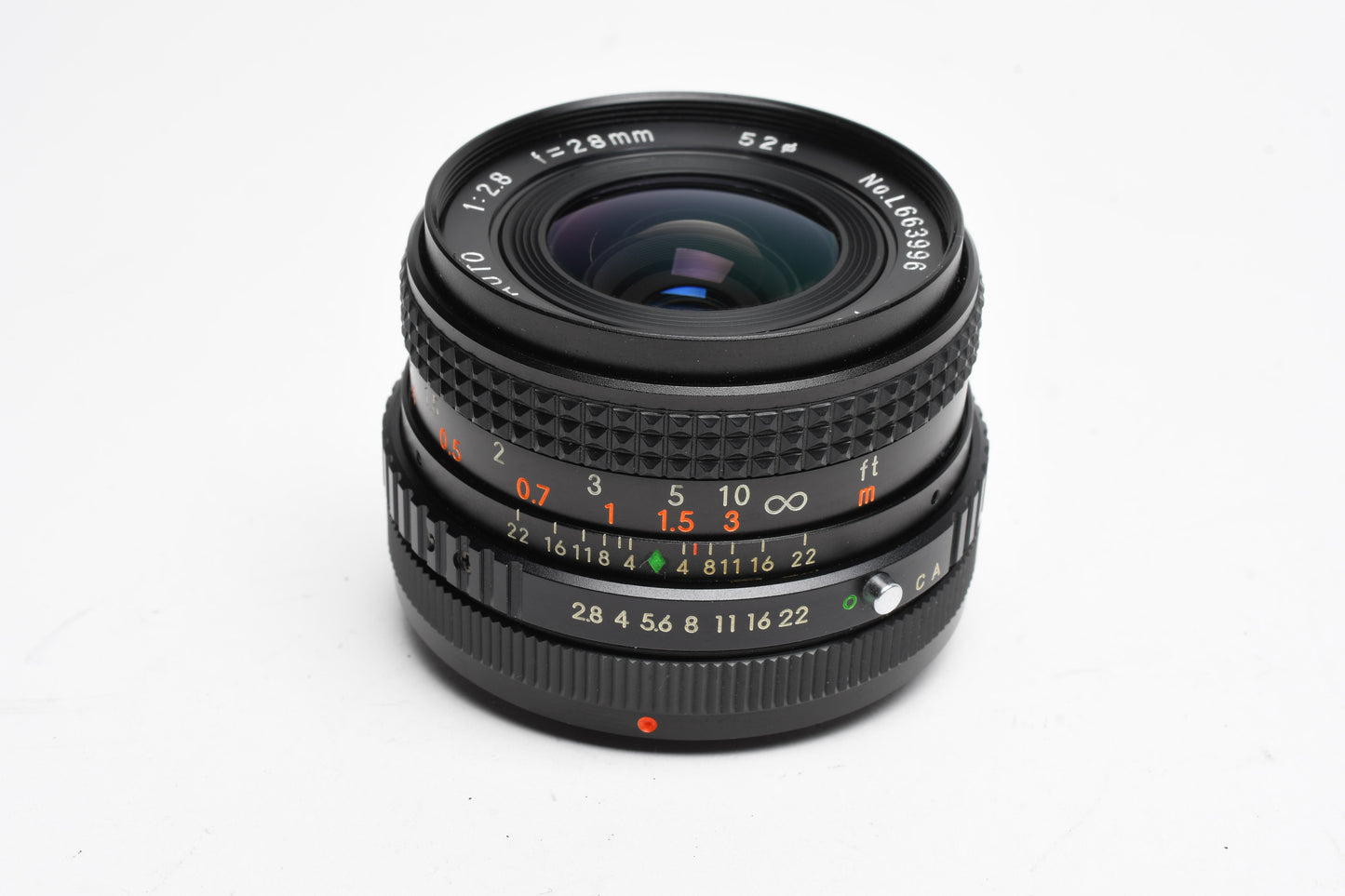 Tou Five Star MC Auto 28mm f2.8 Canon FD Mount Wide angle lens, Caps+Case