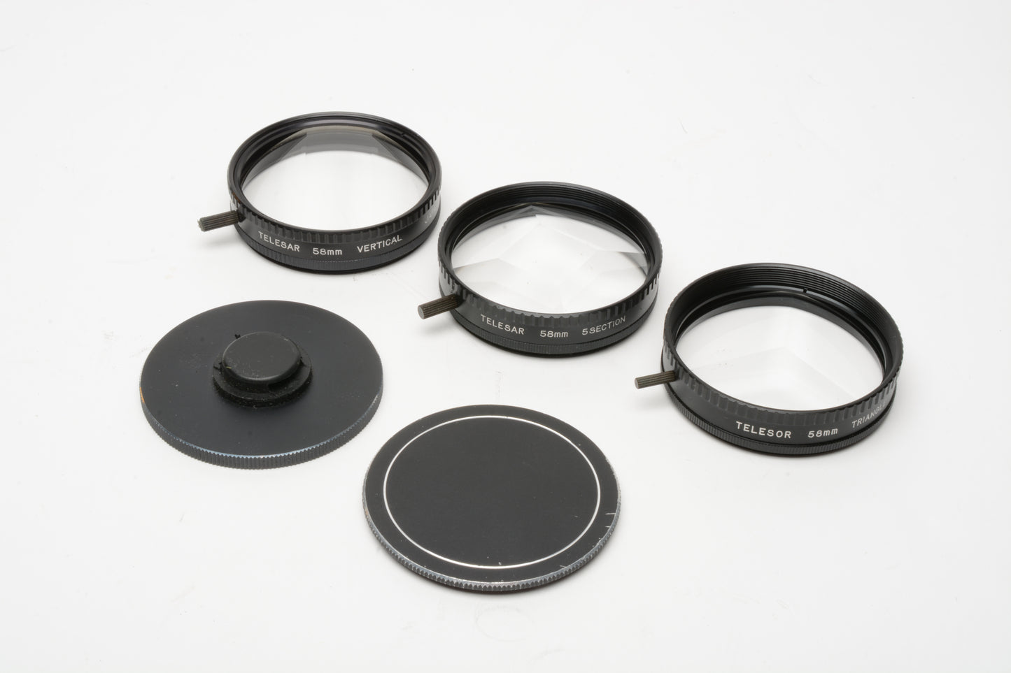 Set of 3 Telesar 58mm filters:  Vertical, Triangle, 5 Section, w/Stack caps, Very clean