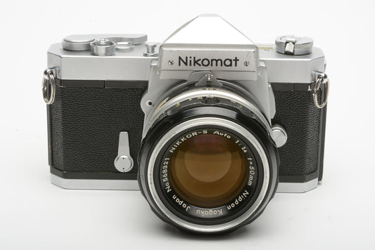 Nikon Nikomat FTN 35mm SLR w/50mm f/1.4, L1A filter, manual, tested