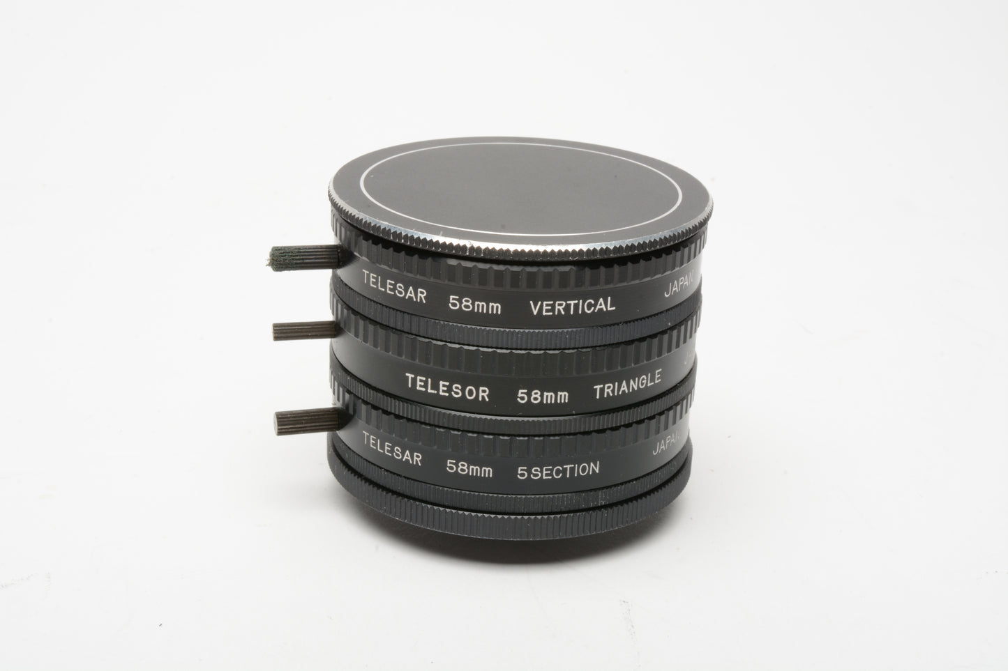 Set of 3 Telesar 58mm filters:  Vertical, Triangle, 5 Section, w/Stack caps, Very clean