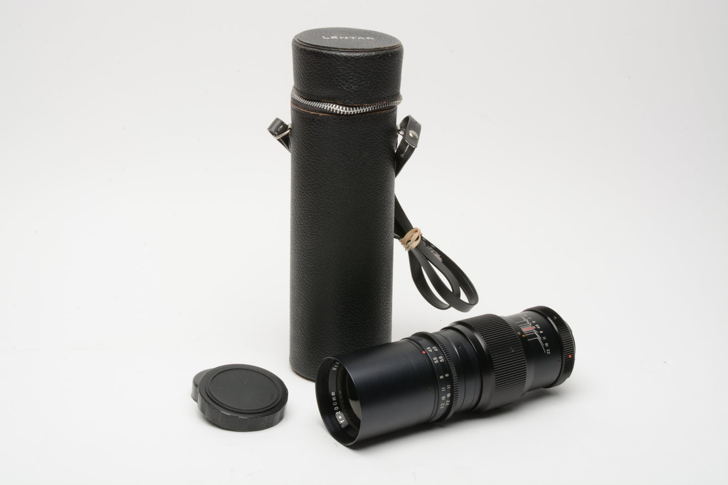 Lentar 200mm f4.5 T-Mount Adapter Exakta Mount Pre-set lens, case, good!