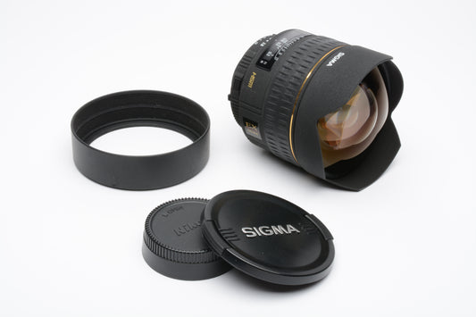 Sigma EX 14mm f2.8D Aspherical Fisheye lens, caps, Nikon AI-S, sharp!