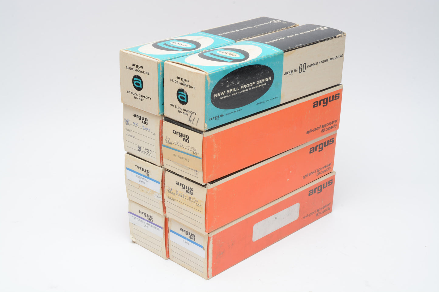 8X Yankee straight trays for 60 slides in boxes - Spill-Proof